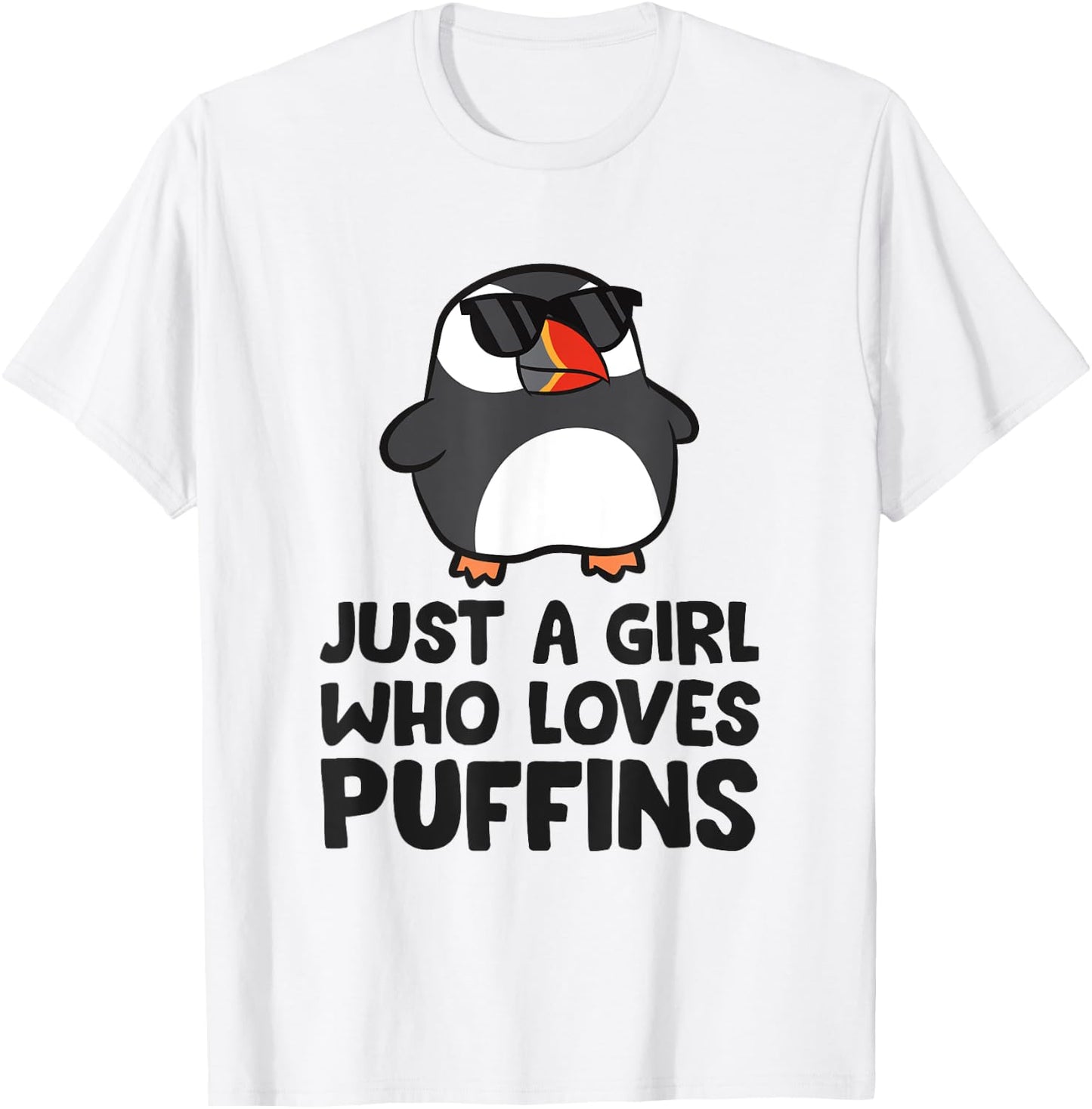 Just a Girl Who Loves Puffins T-Shirt - T-Shirt | White