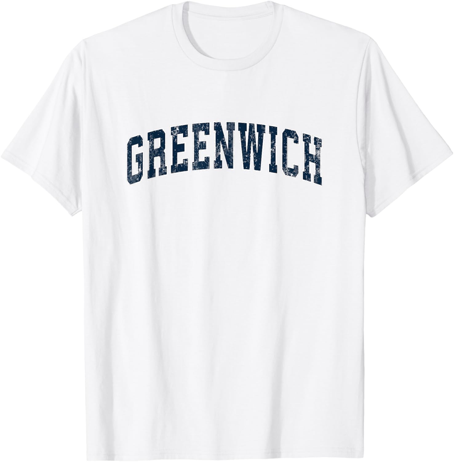 Greenwich Connecticut CT Vintage Sports Design Navy Design T-Shirt - T-Shirt | White
