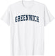 Greenwich Connecticut CT Vintage Sports Design Navy Design T-Shirt - T-Shirt | White