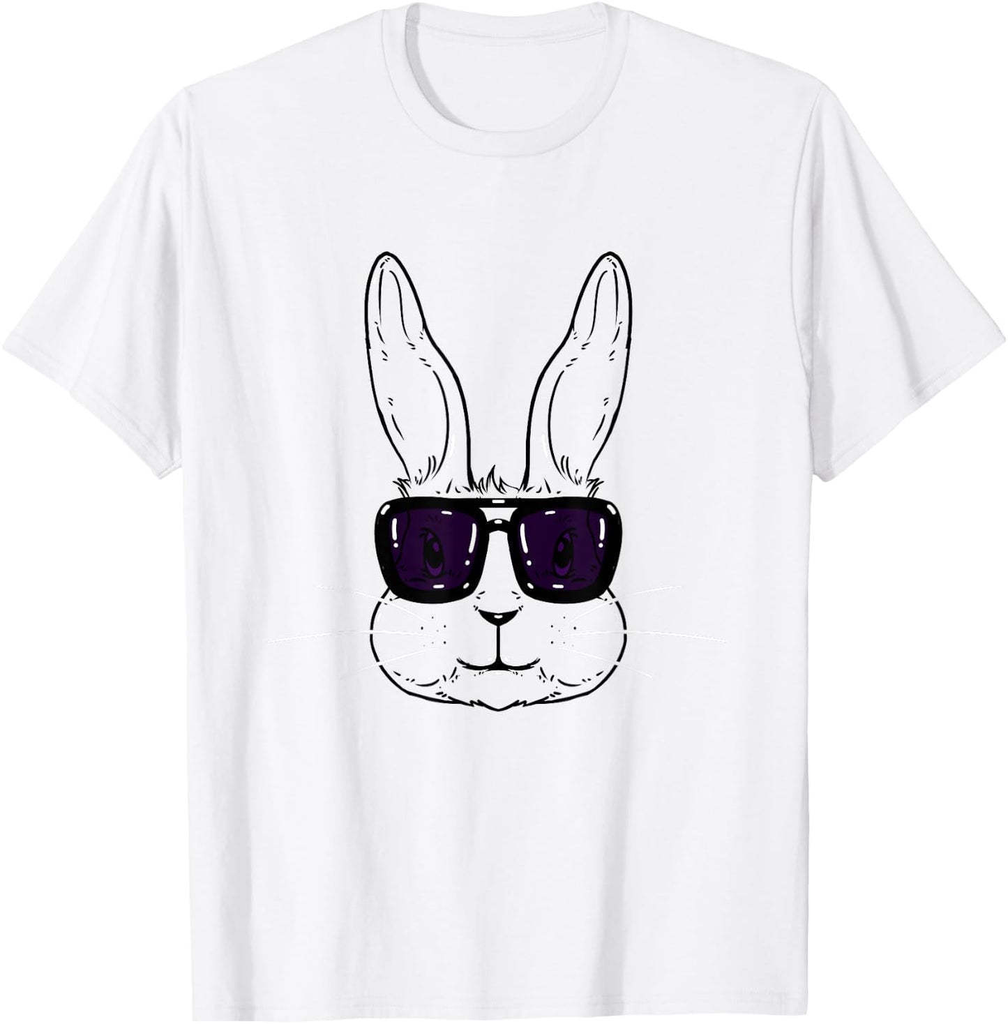 Happy Easter Day Gift Shop Bunny Face With Sunglasses Easter Day For Boys Men Kids , Grey T-Shirt - T-Shirt | White