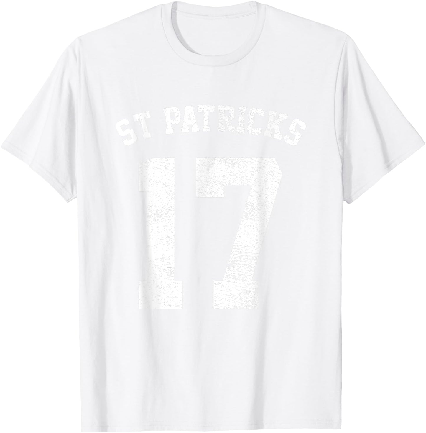 St Patricks Day March 17 Retro Distressed College Varsity T-Shirt - T-Shirt | White