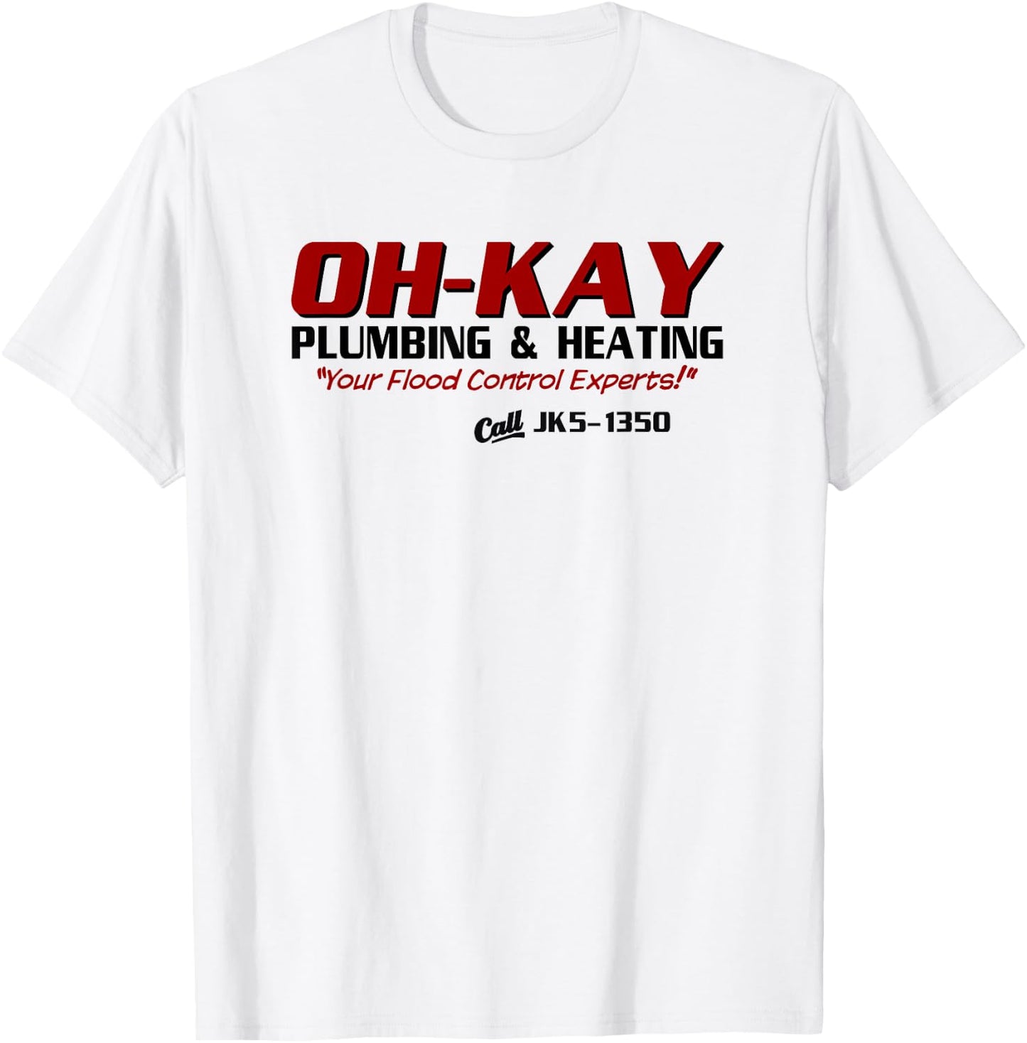 Wayward OH-KAY Plumbing & Heating Adult Winter Classic Fit Short Sleeve - White - Small T-Shirt - T-Shirt | White