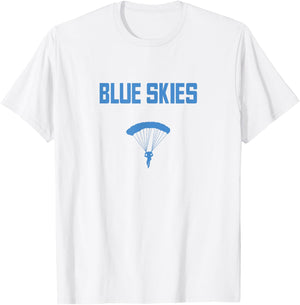 Skydiving Gift Skydiver Parachute Blue Skies design T-Shirt - T-Shirt | White