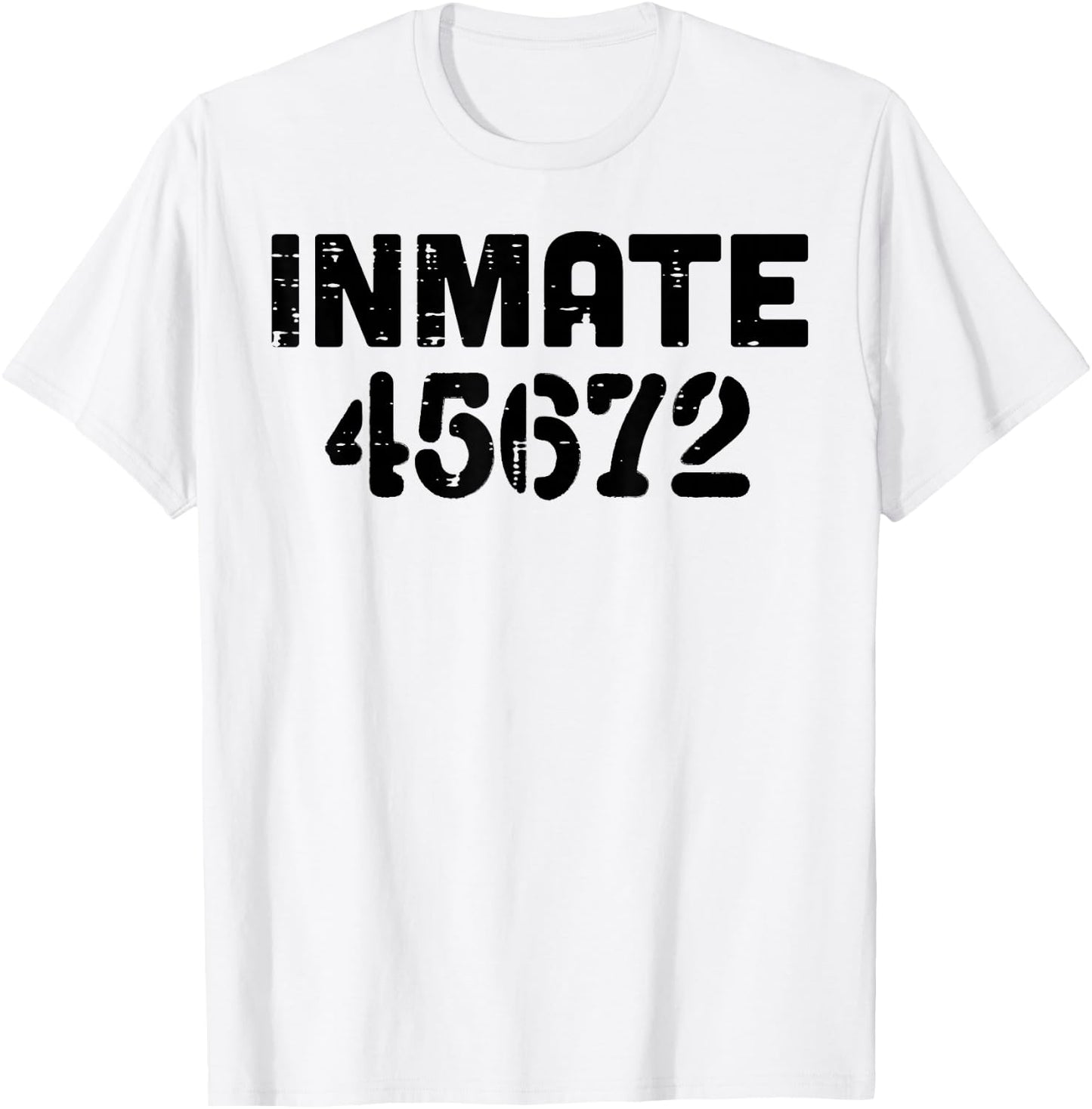Jail Inmate 45672 Funny Prisoner Halloween Prison Men Women T-Shirt - T-Shirt | White