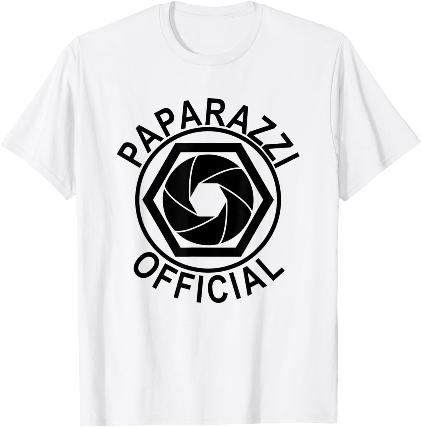 Paparazzi Official Funny Black Retro Camera Lens T-Shirt - T-Shirt | White
