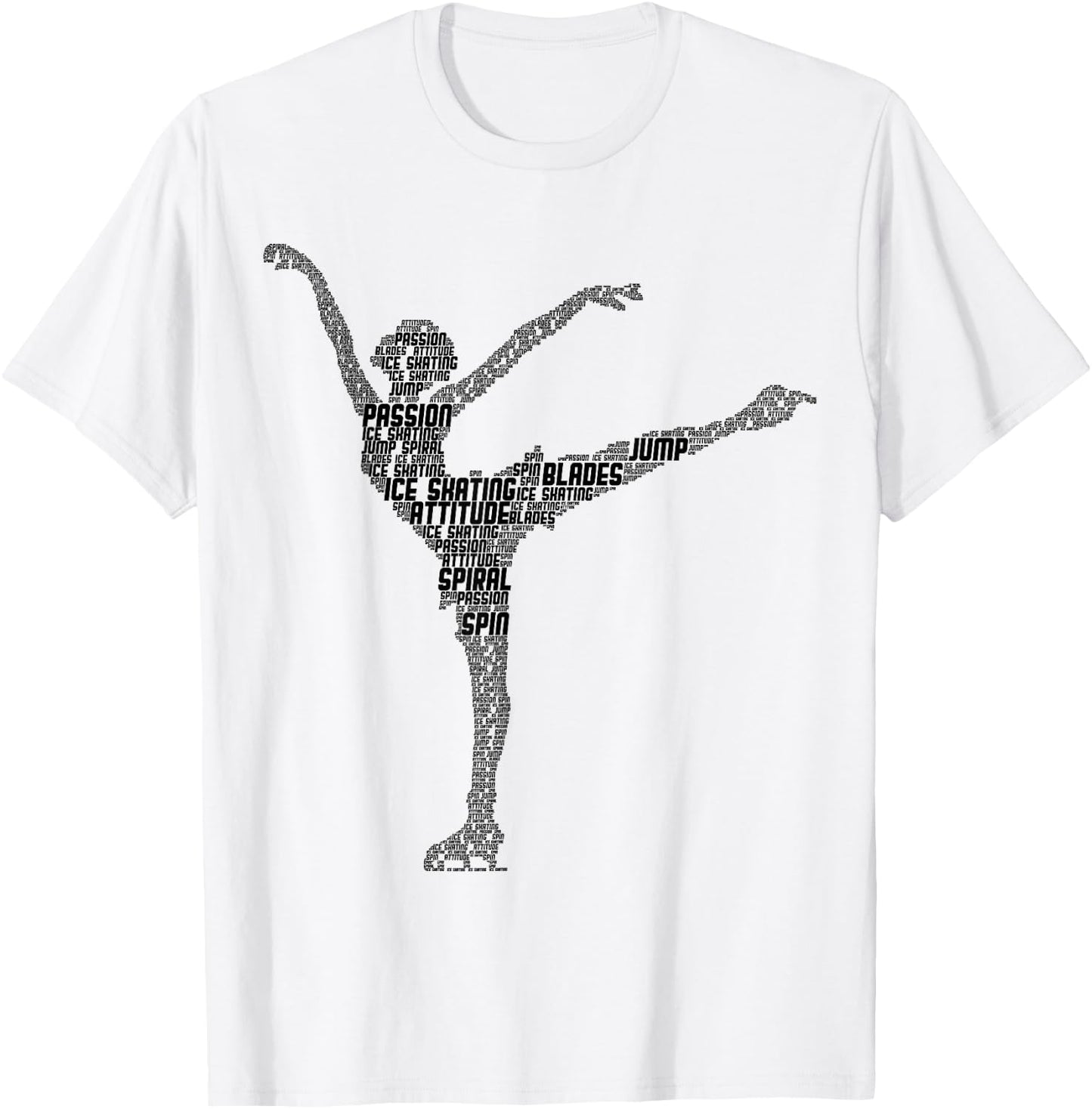 Figure Skating Ice Skates Girls Ladies T-Shirt - T-Shirt | White
