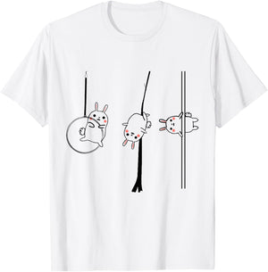 Circus Aerialist Bunnies Aerialist Dancer Aerial Hoop Lover T-Shirt - T-Shirt | White