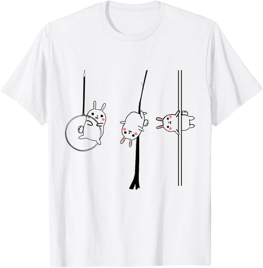Circus Aerialist Bunnies Aerialist Dancer Aerial Hoop Lover T-Shirt - T-Shirt | White