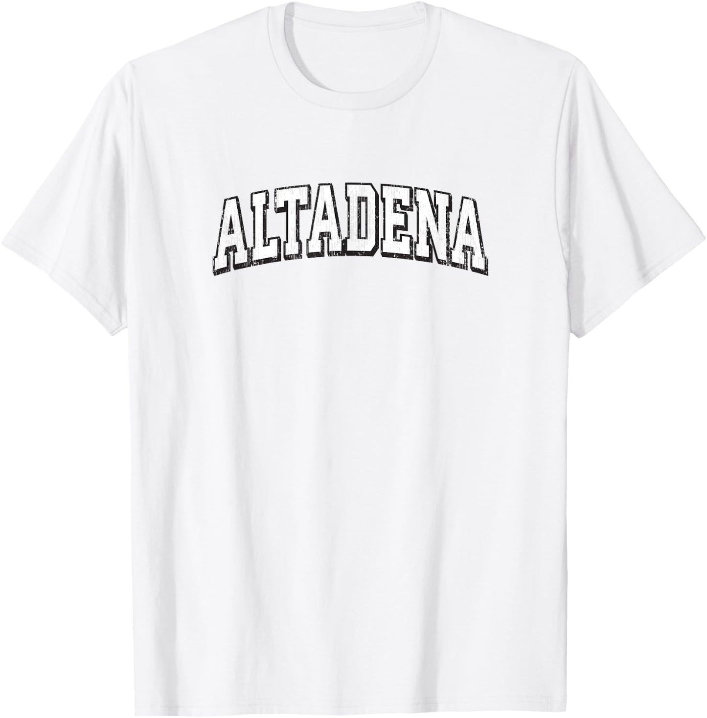 Altadena California Vintage Athletic Sports B&W Print T-Shirt - T-Shirt | White