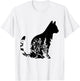 Cute Cat Shirt, Cat Shirt, Floral Cat Shirt, Cat Lover Women T-Shirt - T-Shirt | White