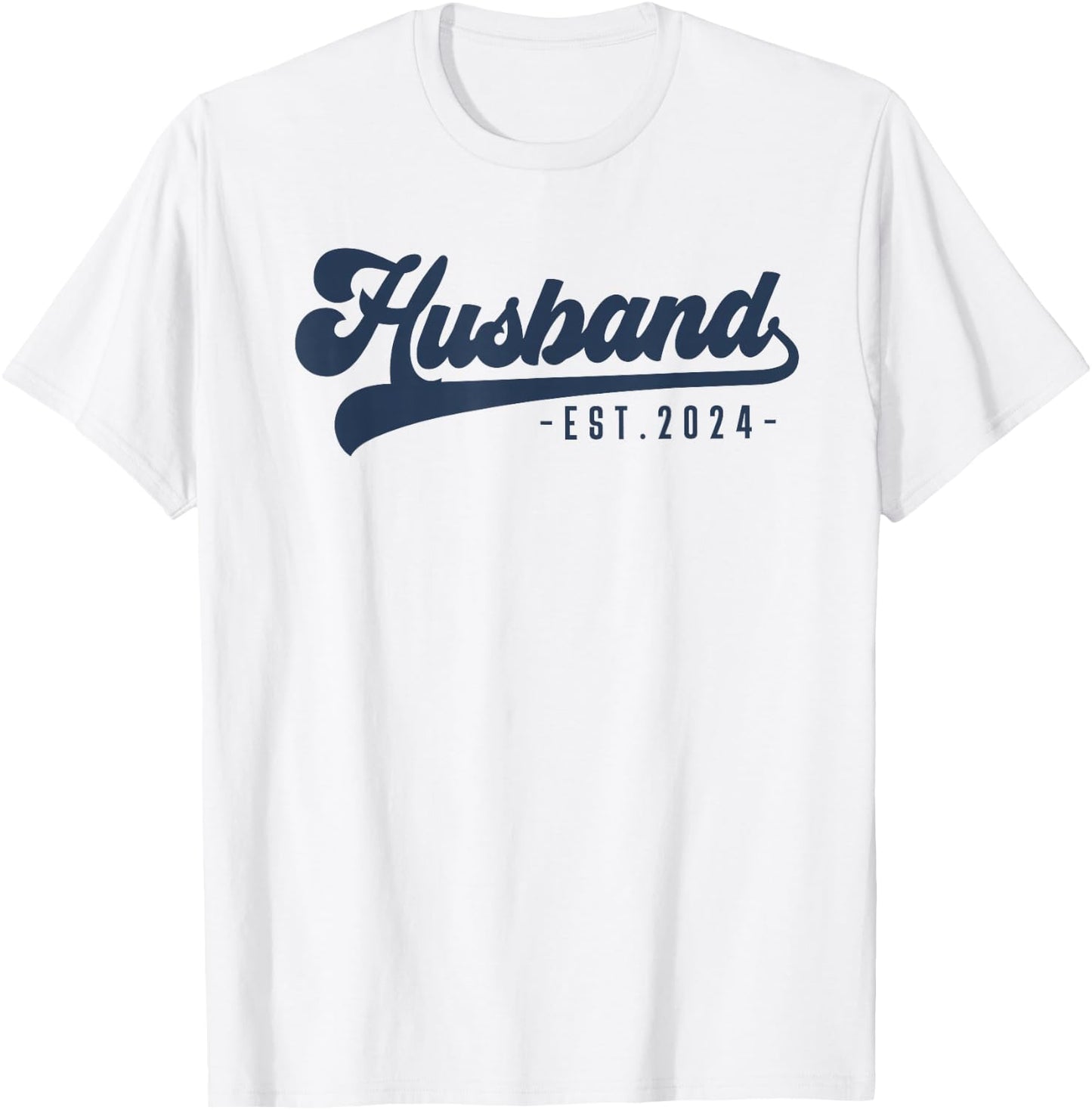 Husband Est 2024 Just Married Honeymoon Hubby Wedding Couple T-Shirt - T-Shirt | White
