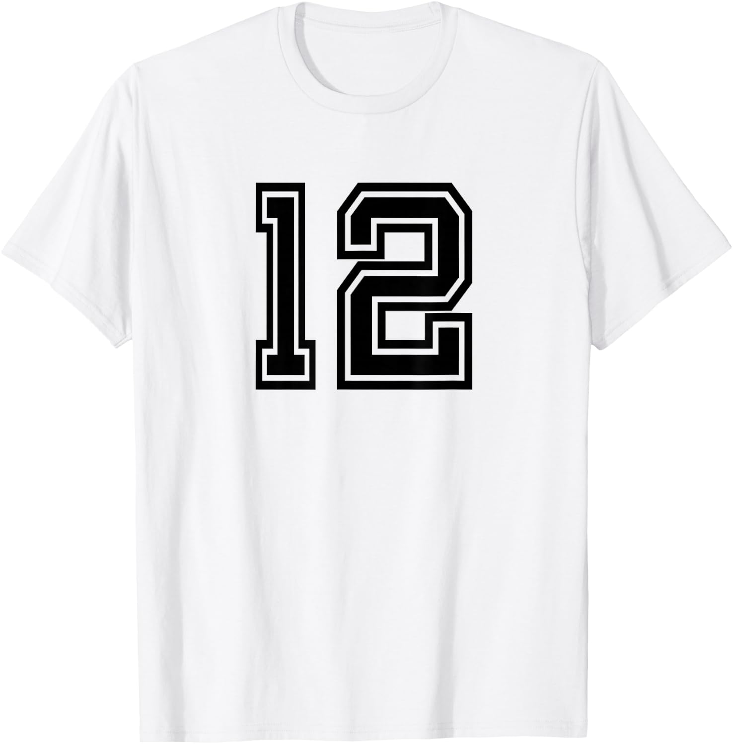 Black Number 12 T-Shirt - T-Shirt | White