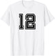 Black Number 12 T-Shirt - T-Shirt | White