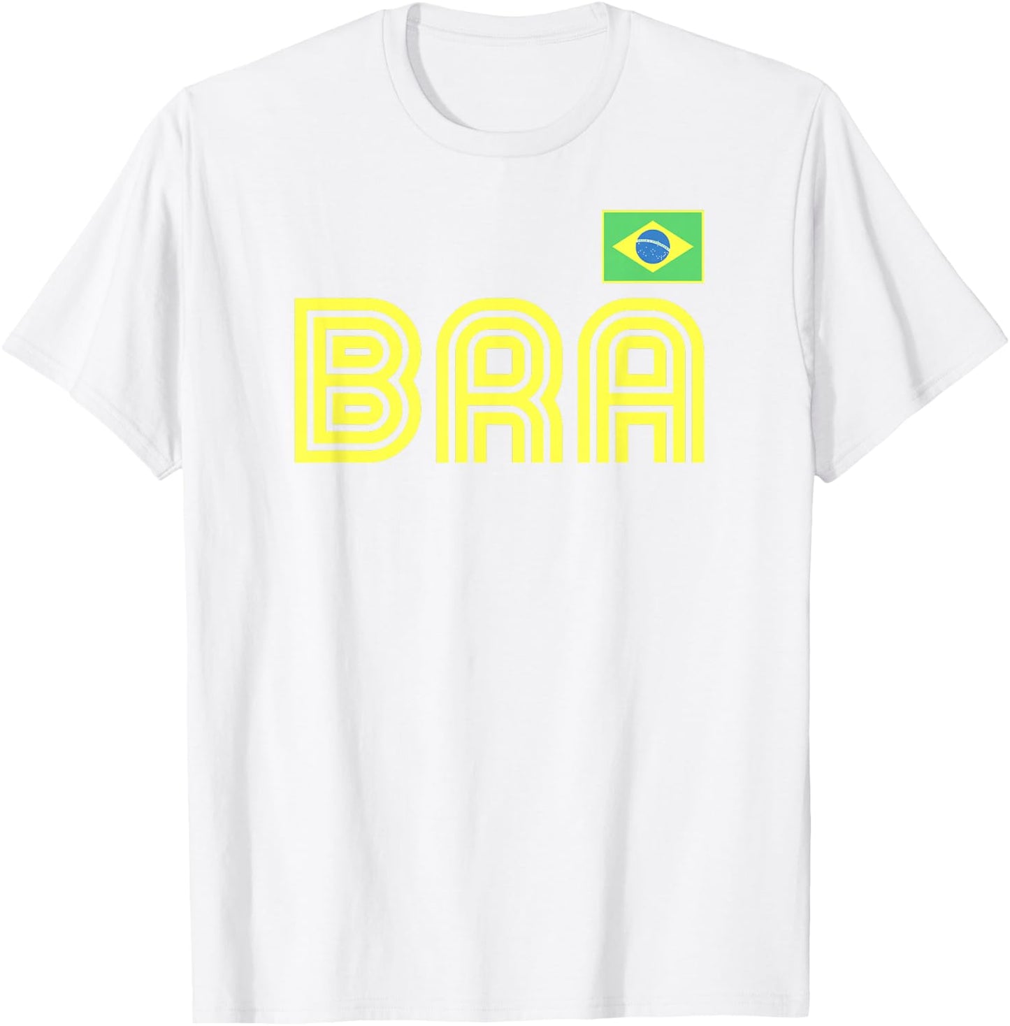 Brazil Flag Retro International Country Brasil Pride T-Shirt - T-Shirt | White
