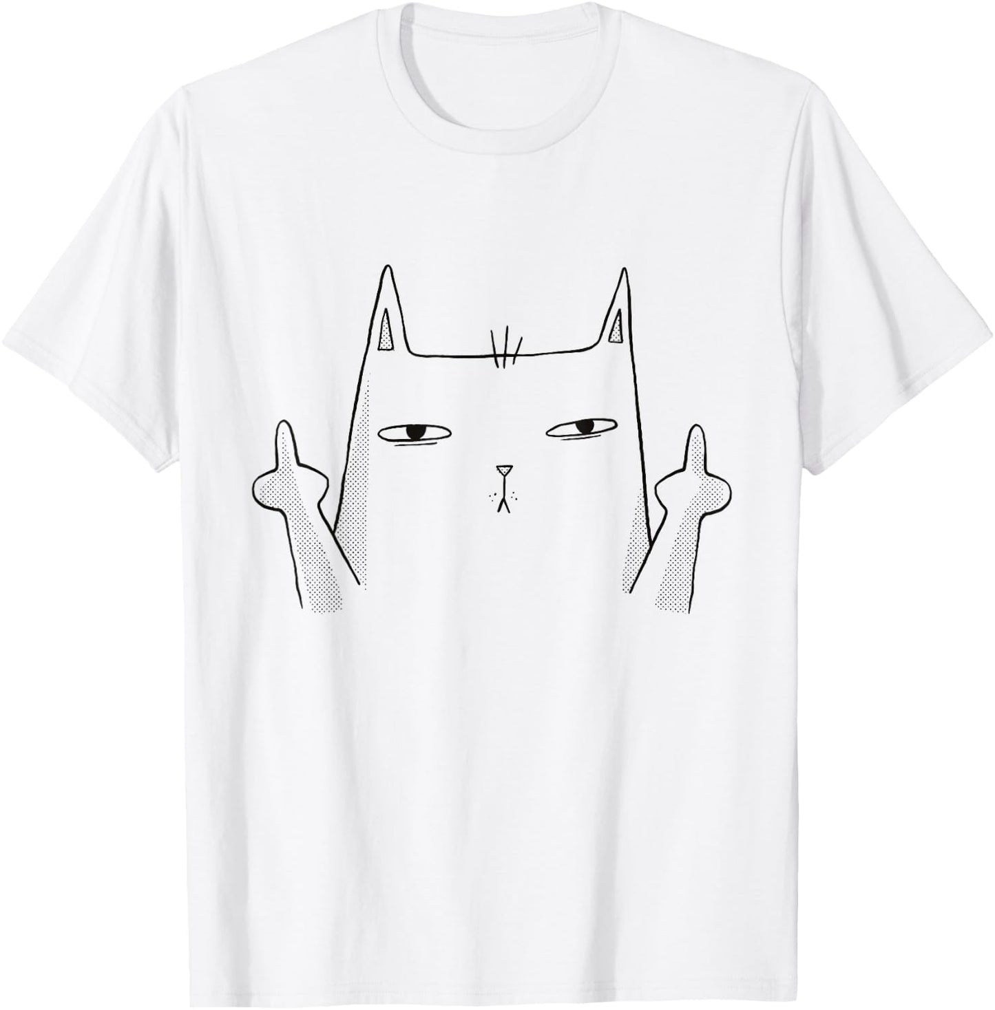 Middle Finger Cat Flip Bird GFY Meme Joke Funny Cat Women T-Shirt - T-Shirt | White