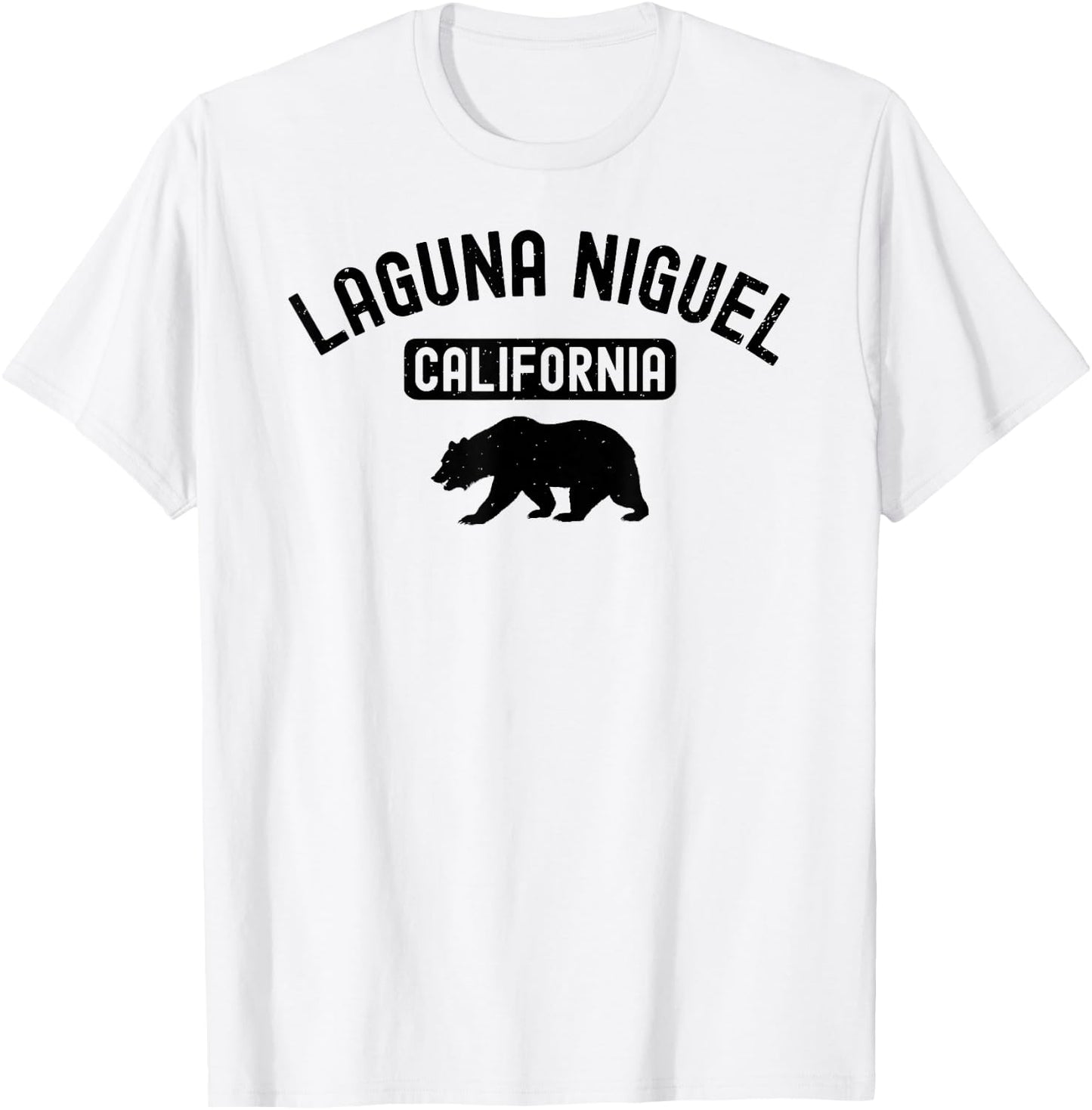 Laguna Niguel California USA Flag Vintage Bear Orange County T-Shirt - T-Shirt | White