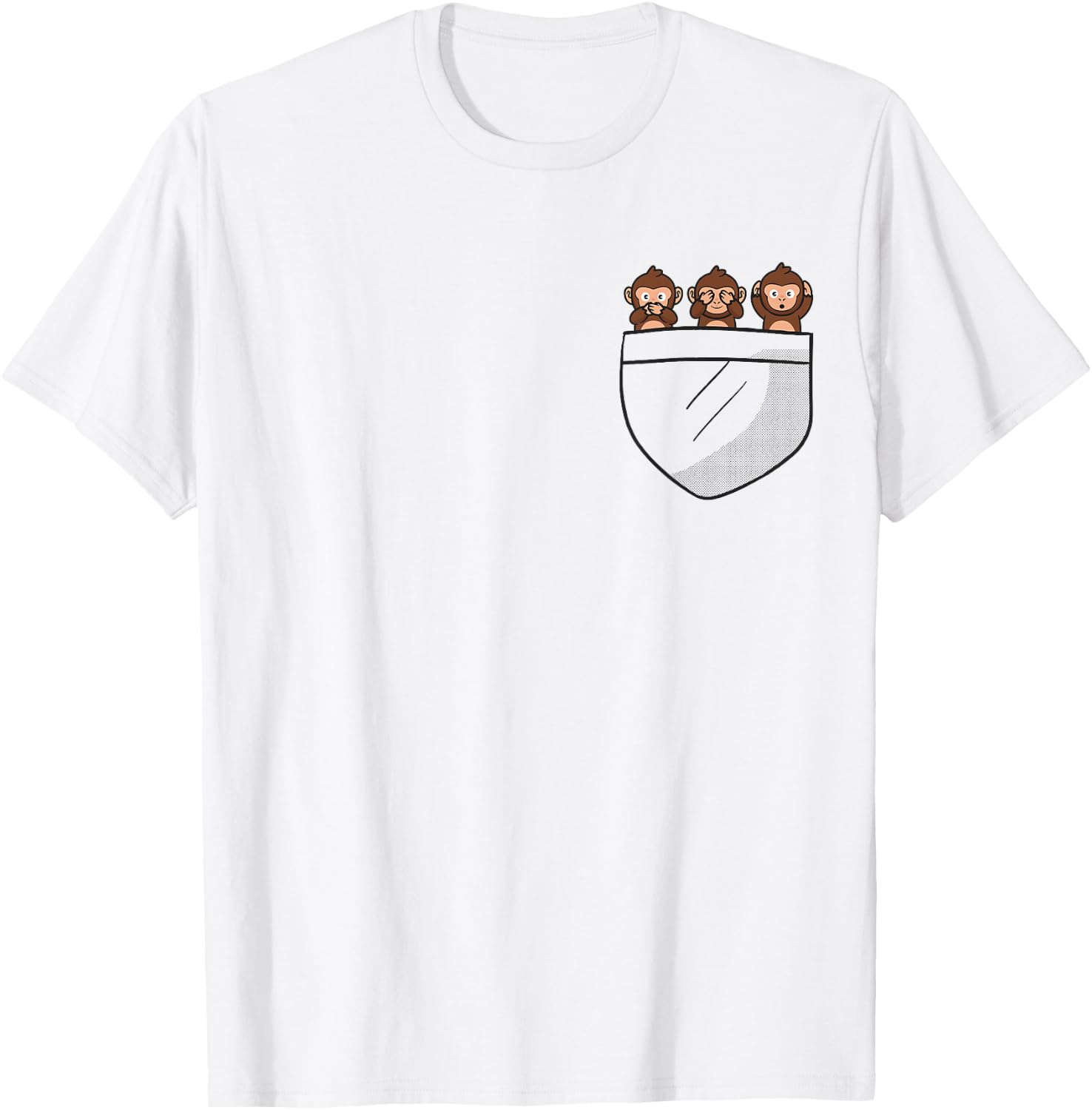 See three wise monkeys, hear no evil animal in the bag T-Shirt - T-Shirt | White
