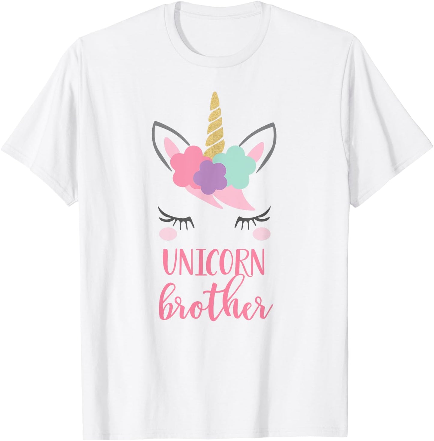 Unicorn Brother Shirt, Brother of the Birthday Girl Gift T-Shirt - T-Shirt | White