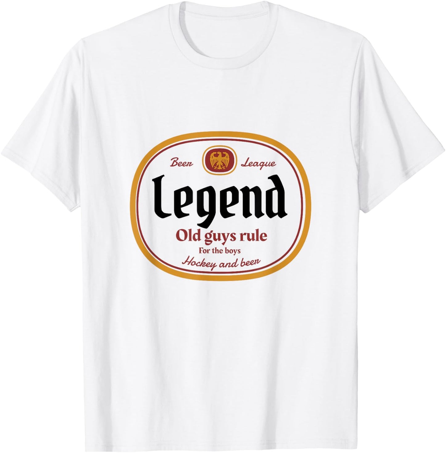 Beer League Legend Hockey Beer Label T-Shirt - T-Shirt | White