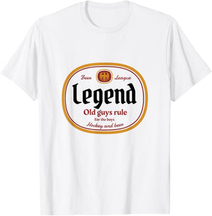 Beer League Legend Hockey Beer Label T-Shirt - T-Shirt | White