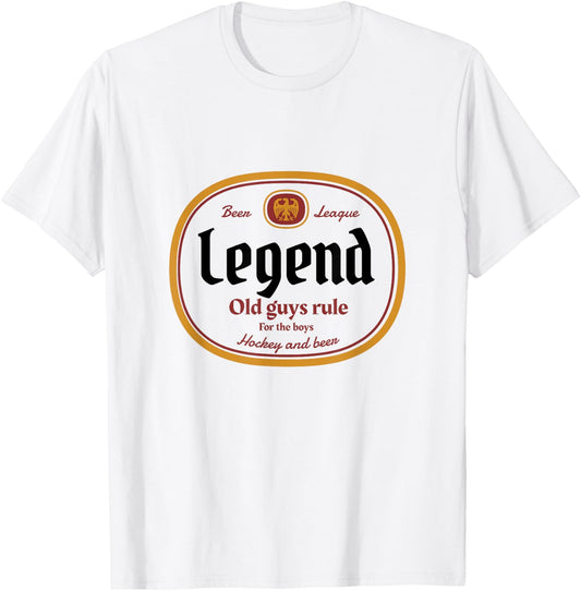 Beer League Legend Hockey Beer Label T-Shirt - T-Shirt | White