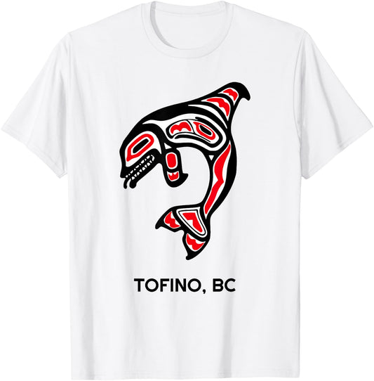 Tofino BC Canada Native Fishermen Tribal Orca Killer Whales T-Shirt - T-Shirt | White