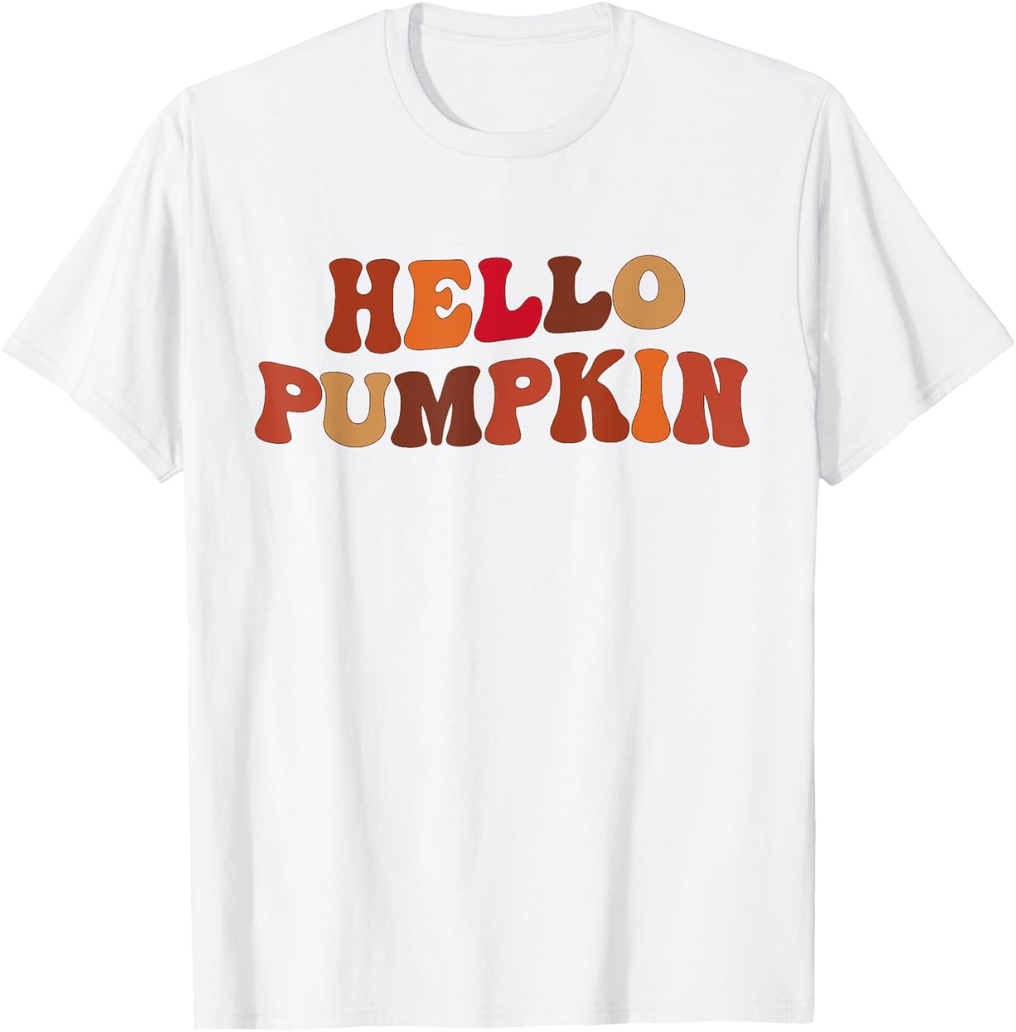 Happy Fall Hello Pumpkin Retro Fall Autumn Vibes T-Shirt - T-Shirt | White