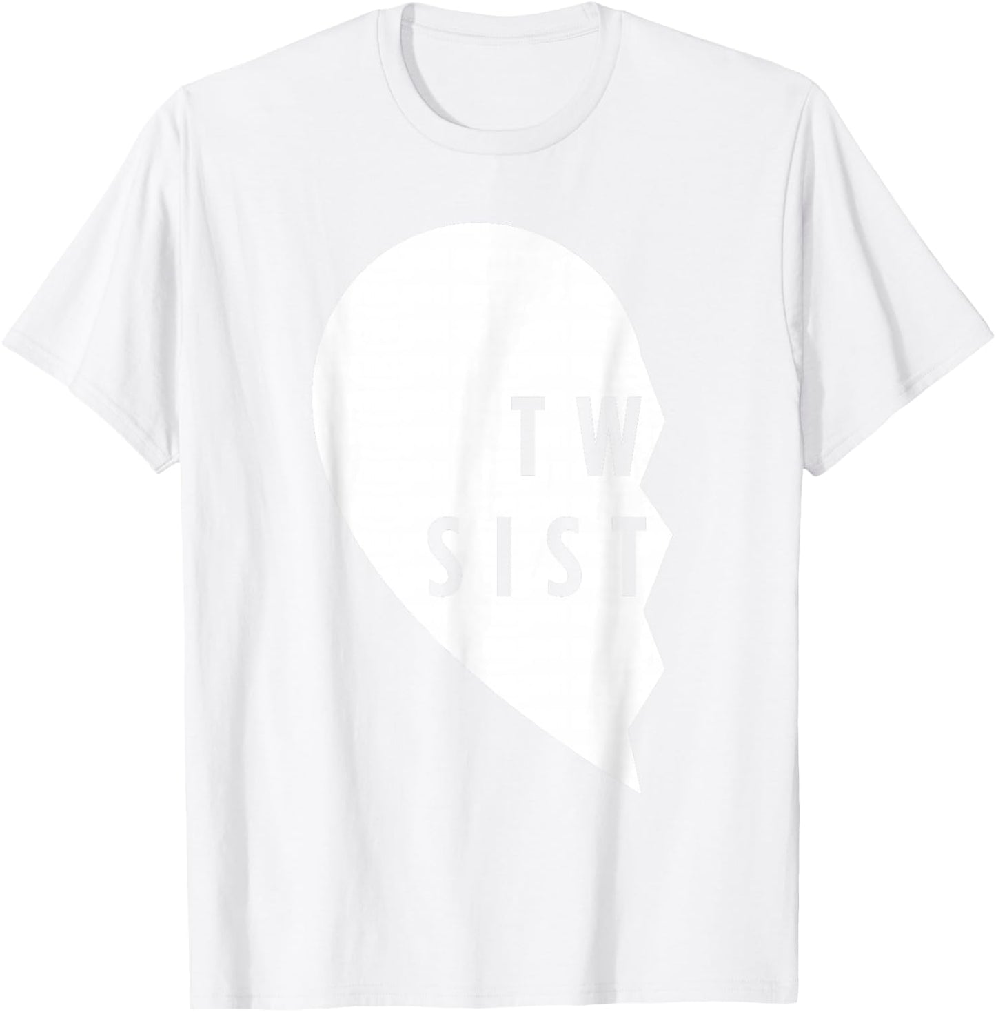 Twin Sisters Shirt Heart Half Matching Set - #1 of 2 T-Shirt - T-Shirt | White