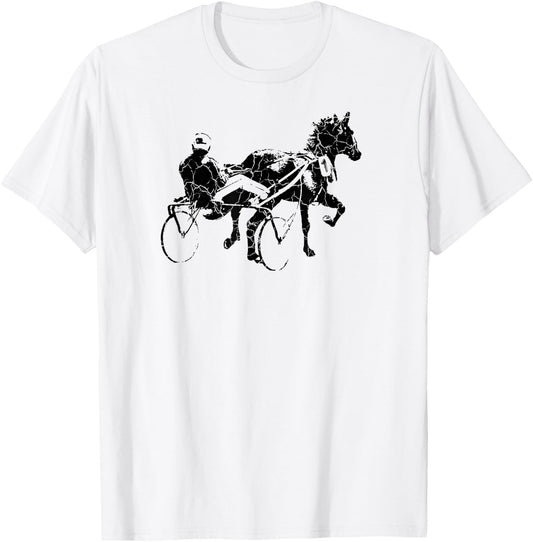 Sports Horse Race Harness Racing Gift T-Shirt - T-Shirt | White