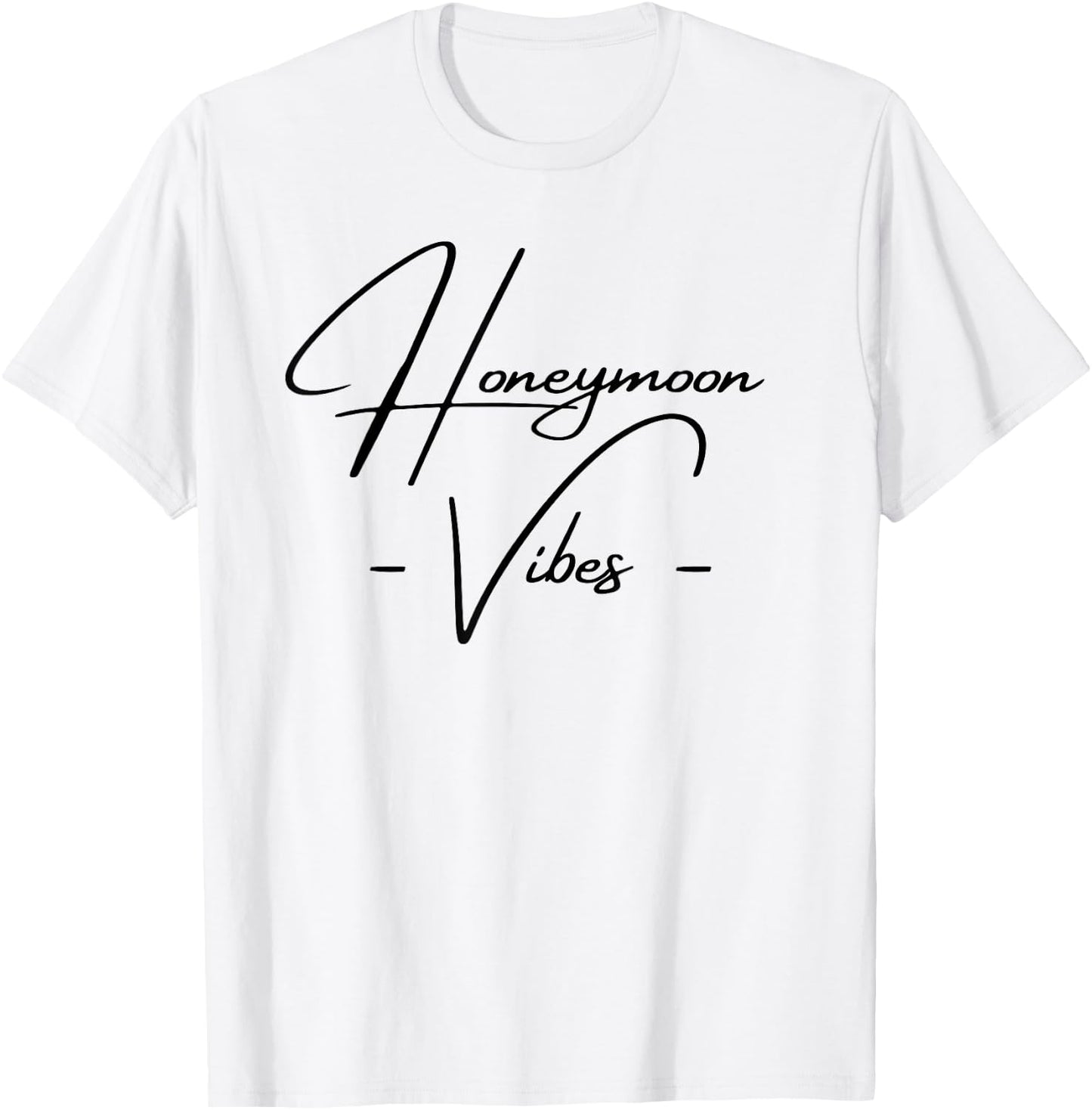 Honeymoon Vibes Just Married Bride Groom Wedding T-Shirt - T-Shirt | White