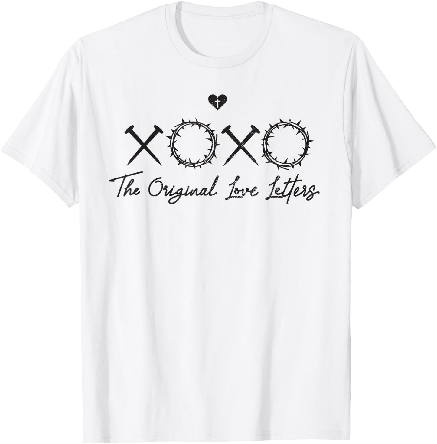 Faithful Flair Vintage XOXO Original Love Letter Christian T-Shirt - T-Shirt | White
