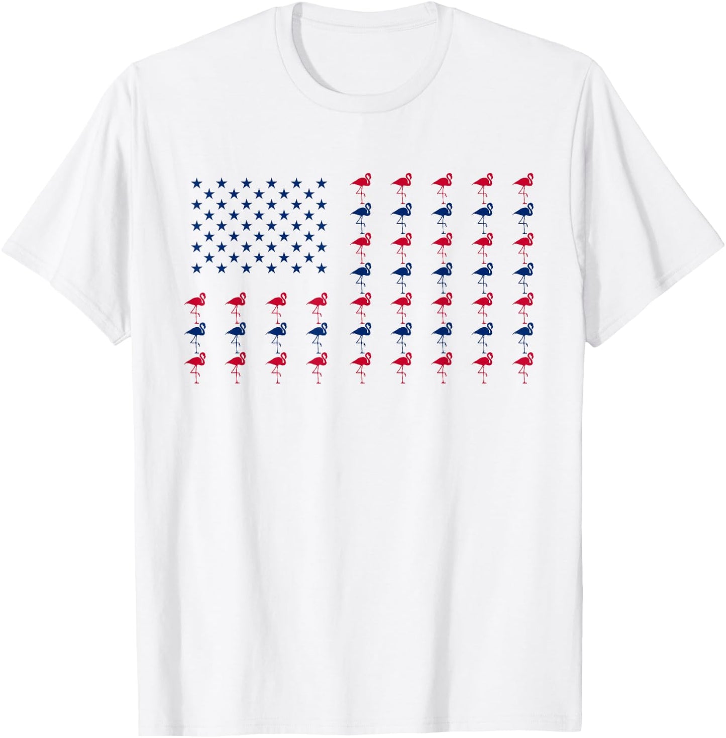USA American Flag Flamingo Lover 4th of July Patriotic Women T-Shirt - T-Shirt | White