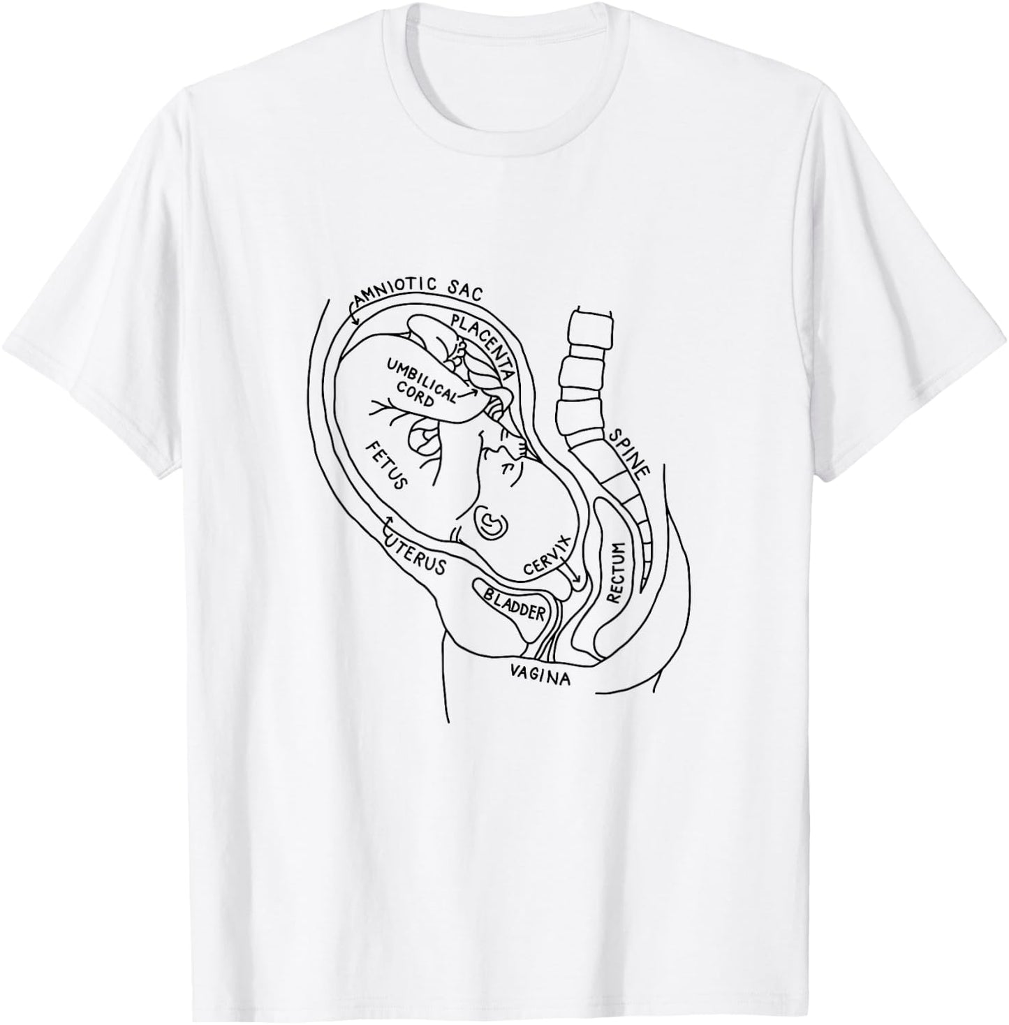 Pregnancy Anatomy Doula Midwife Mom Obstetrician OB GYN T-Shirt - T-Shirt | White