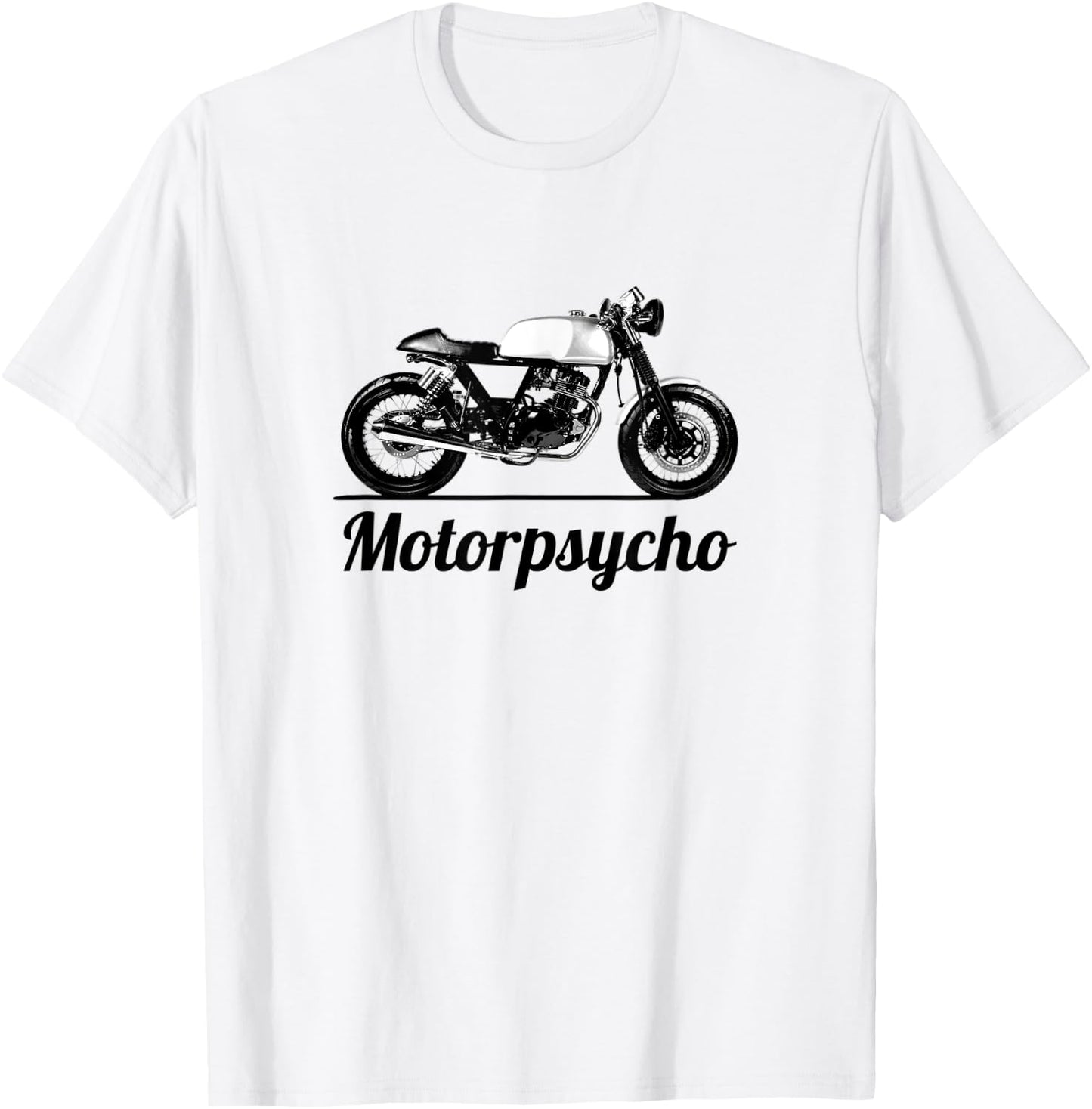 Motorpsycho Motorcycle Cafe Racer Biker Vintage Car Gift T-Shirt - T-Shirt | White