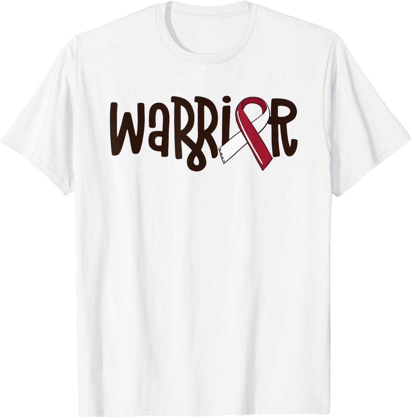 Oral Cancer Warrior Head And Neck Cancer Burgundy Ribbon T-Shirt - T-Shirt | White