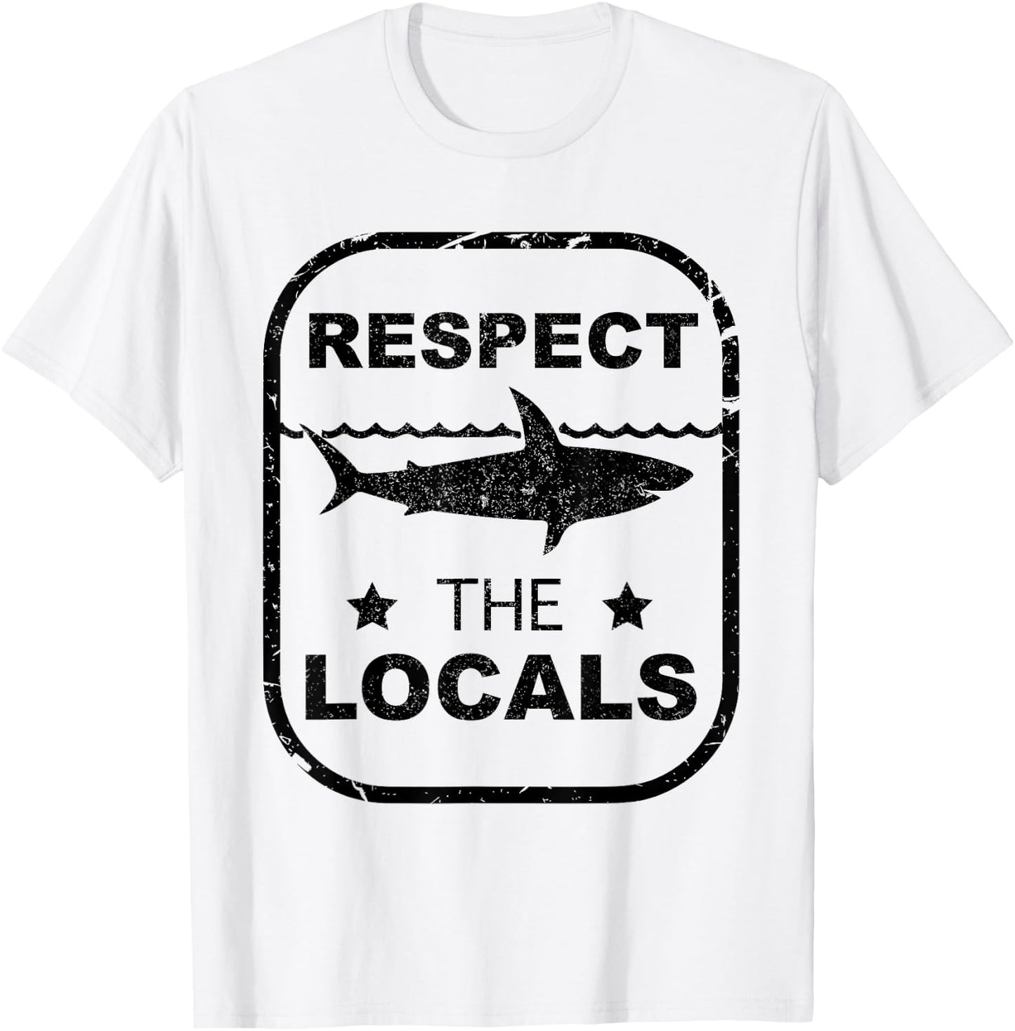 FANNY Respect The Locals design for shark LOVERS. T-Shirt - T-Shirt | White