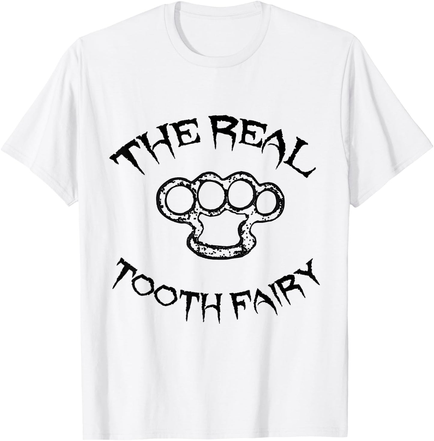 Funny Tooth Fairy Shirts And Gifts Cool Tooth Fairy Brass Knuckles Halloween T-Shirt - T-Shirt | White