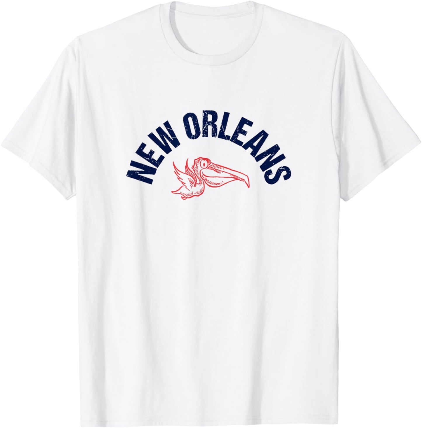 New Orleans Native Pelican Thowback Retro New Orleans Pro T-Shirt - T-Shirt | White