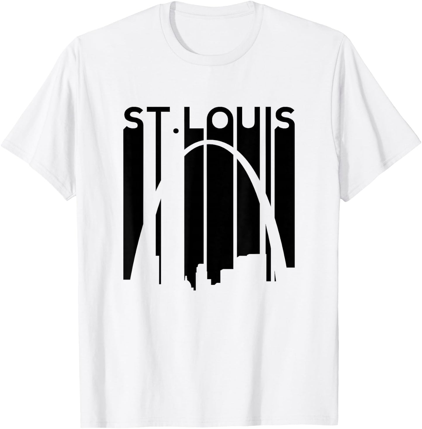 St Louis Missouri Gateway Arch Retro Mississippi River Lou T-Shirt - T-Shirt | White