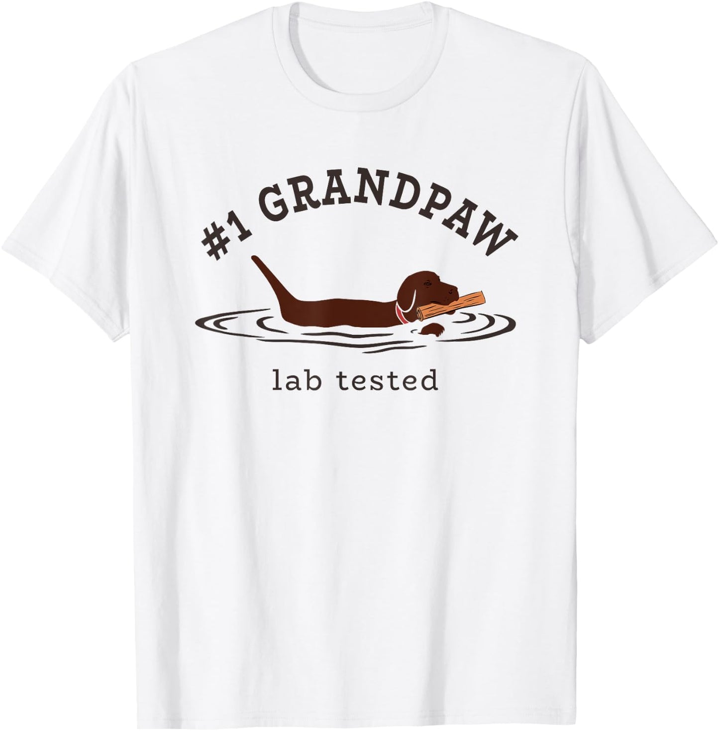 Lab Dad Chocolate Labrador Retriever Dog #1 Grandpaw Men T-Shirt - T-Shirt | White