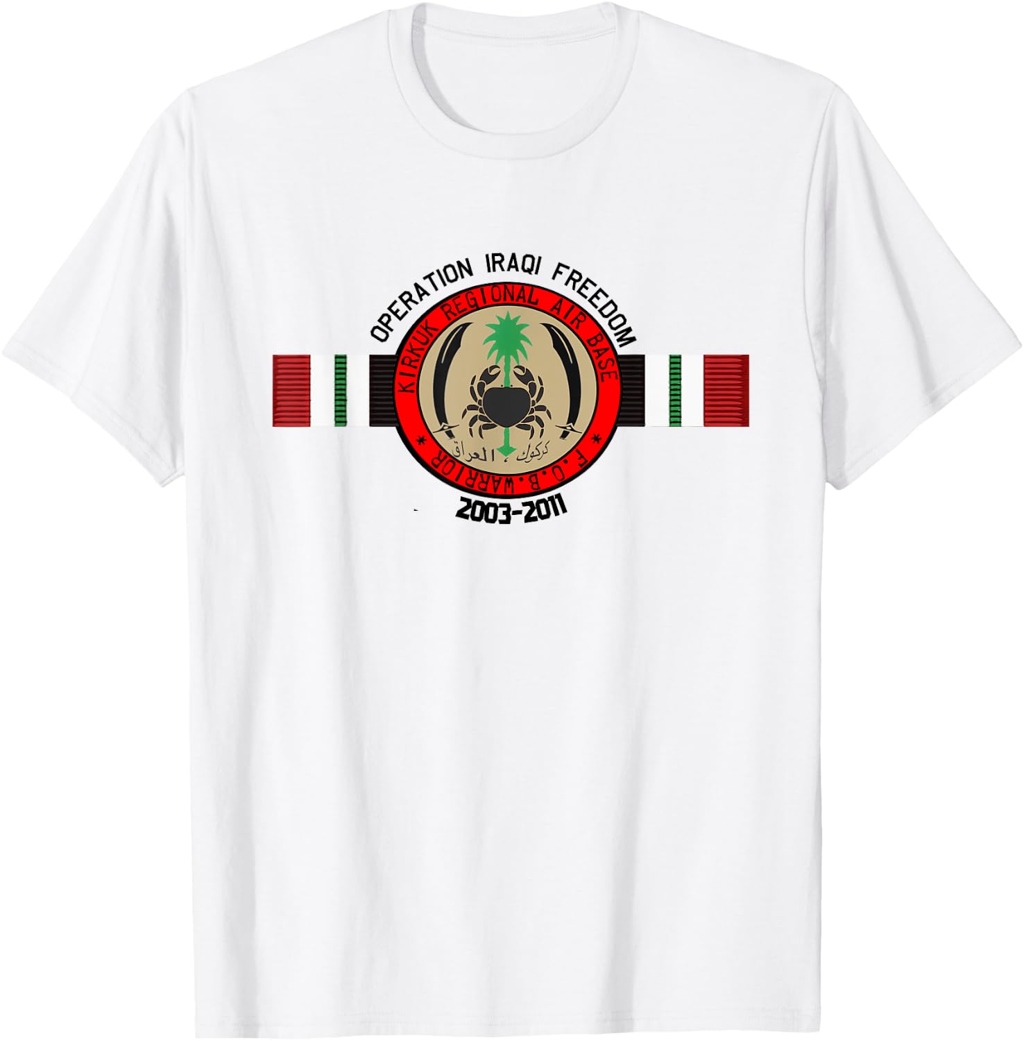 KRAB: Kirkuk Regional Airbase, Base Warrior Iraq T-Shirt - T-Shirt | White