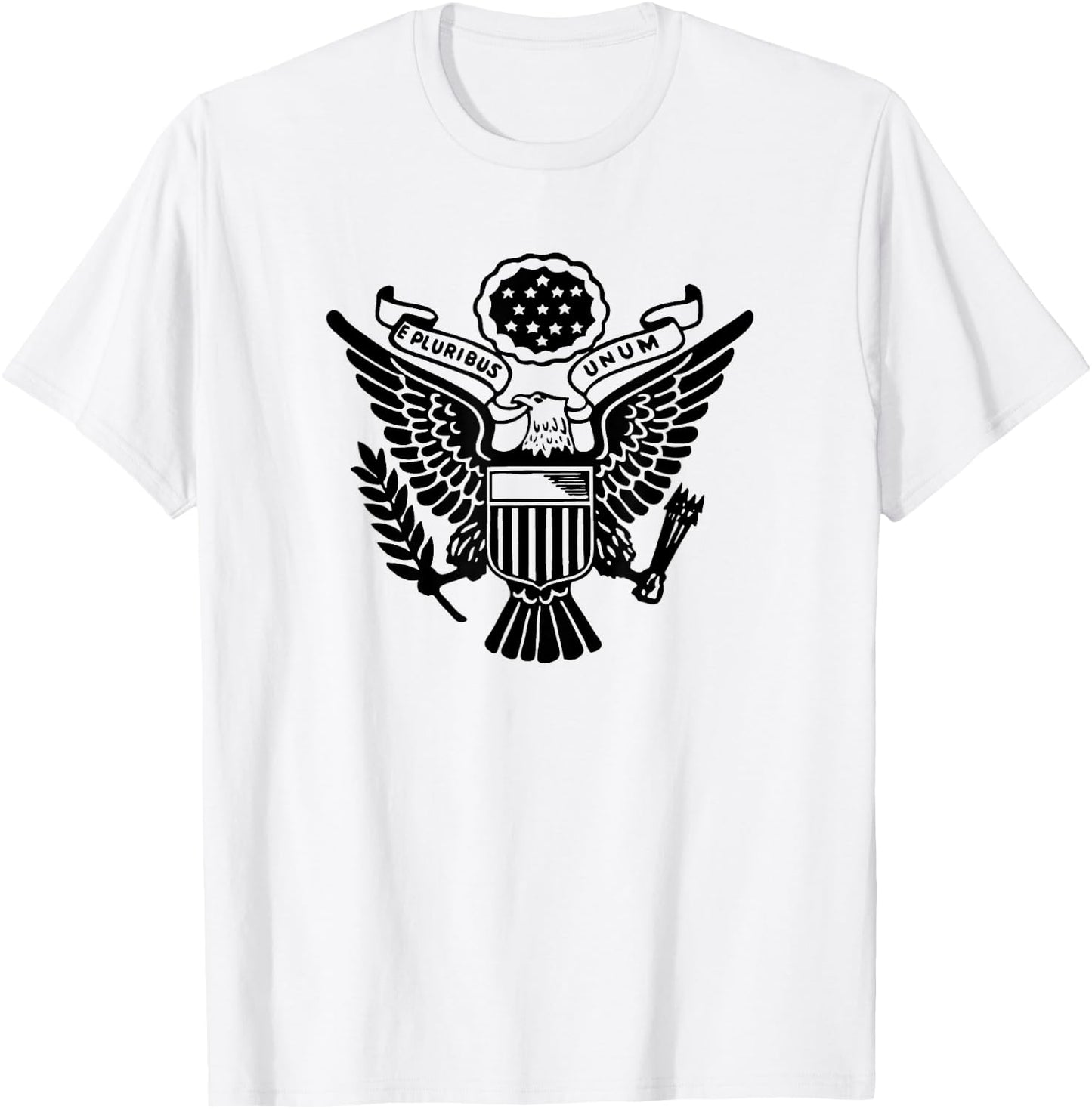 E Pluribus Unum US Eagle Crest T-Shirt - T-Shirt | White