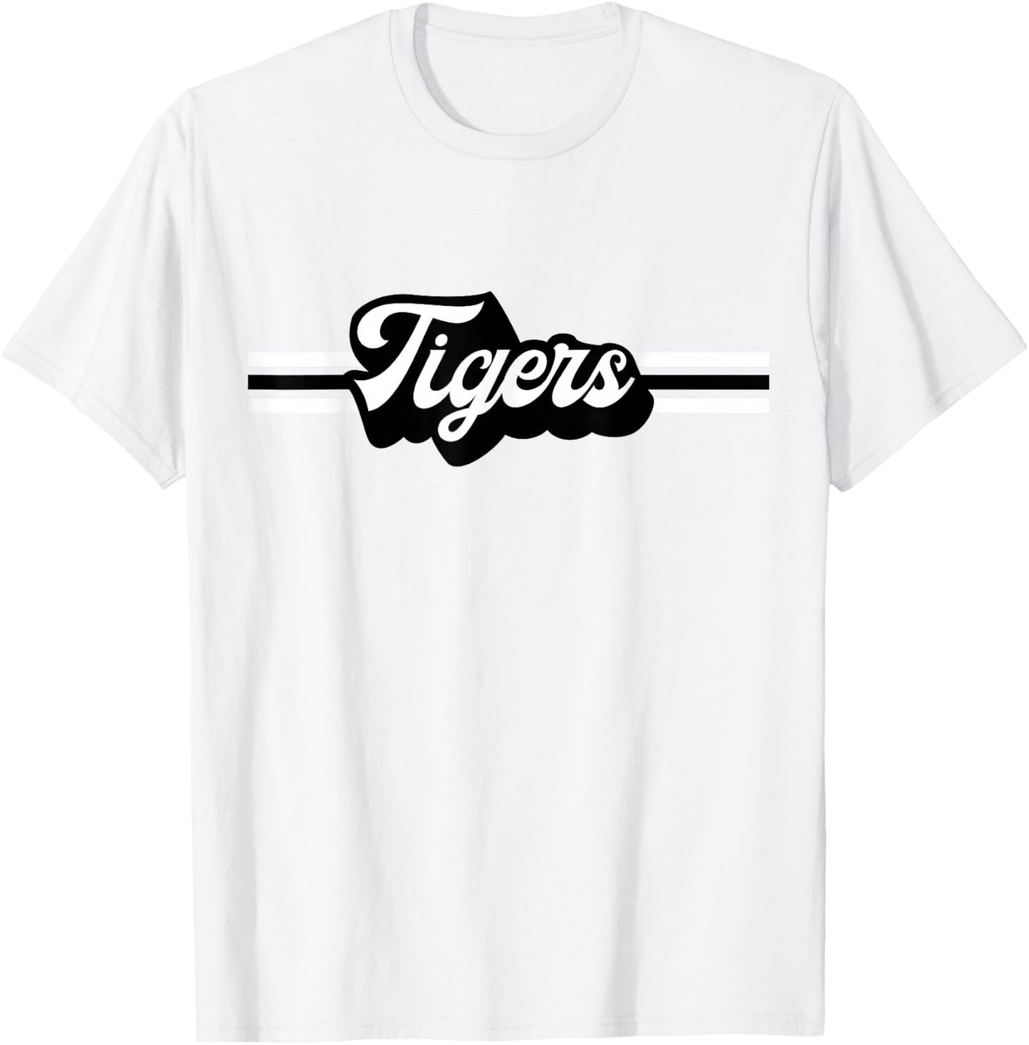 Retro Tigers Mascot, School Spirit, Tiger Sports T-Shirt - T-Shirt | White