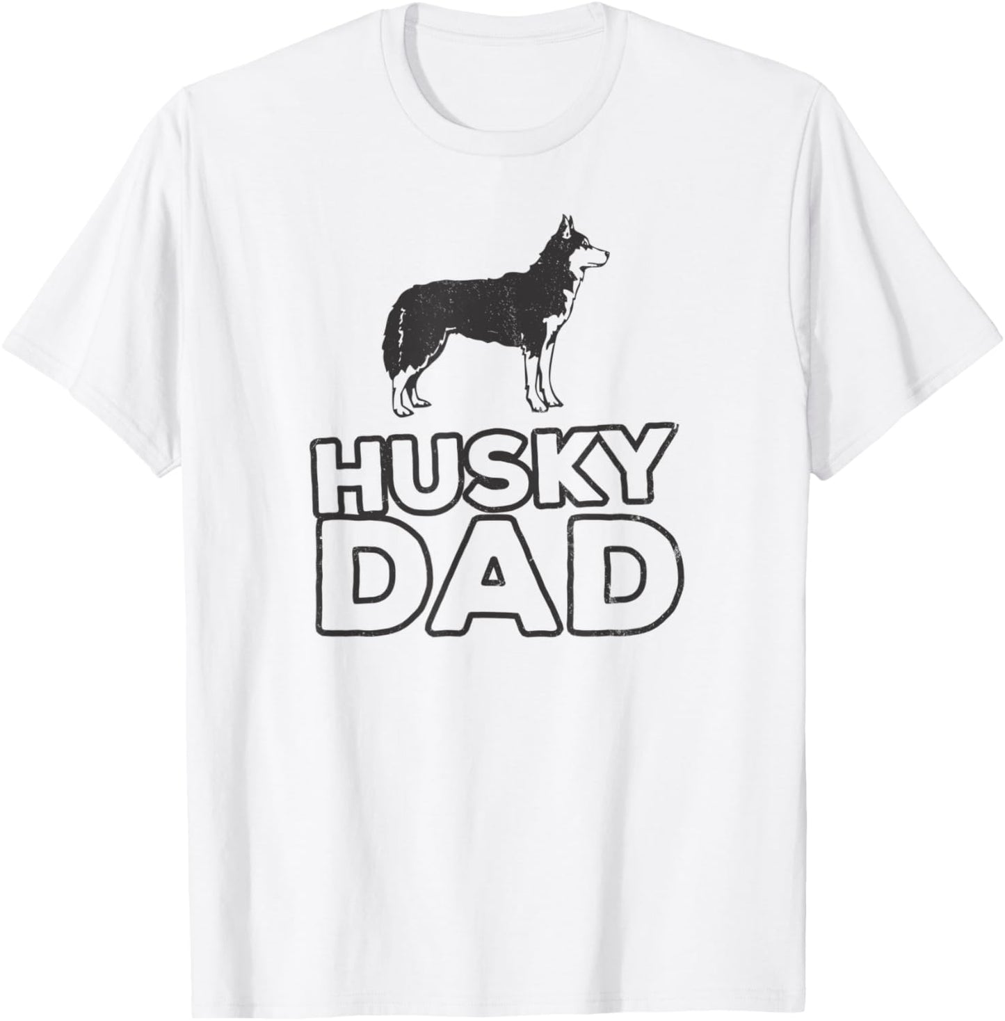 Husky Dad Dog Who Love Their Pet Husky Dog T-Shirt - T-Shirt | White