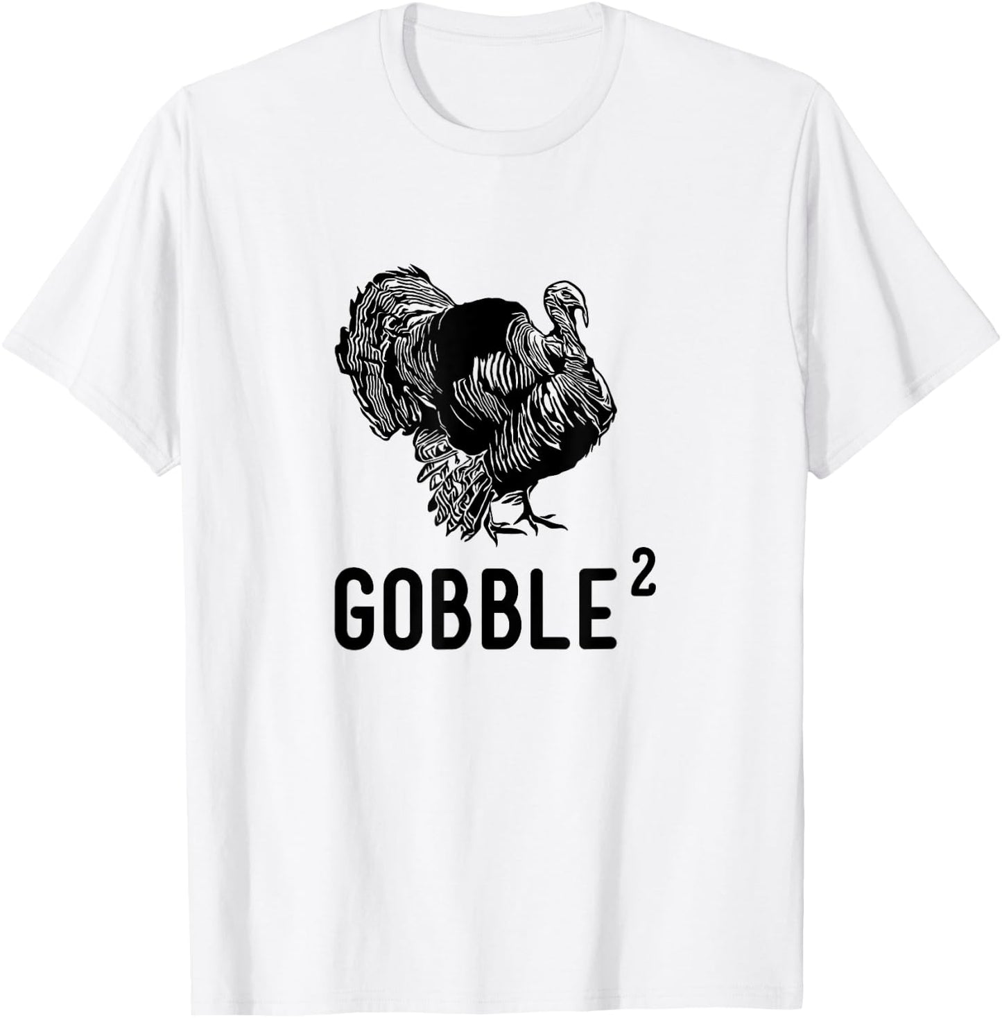 Gobble Squared Thanksgiving Turkey Funny Teacher Math Joke T-Shirt - T-Shirt | White