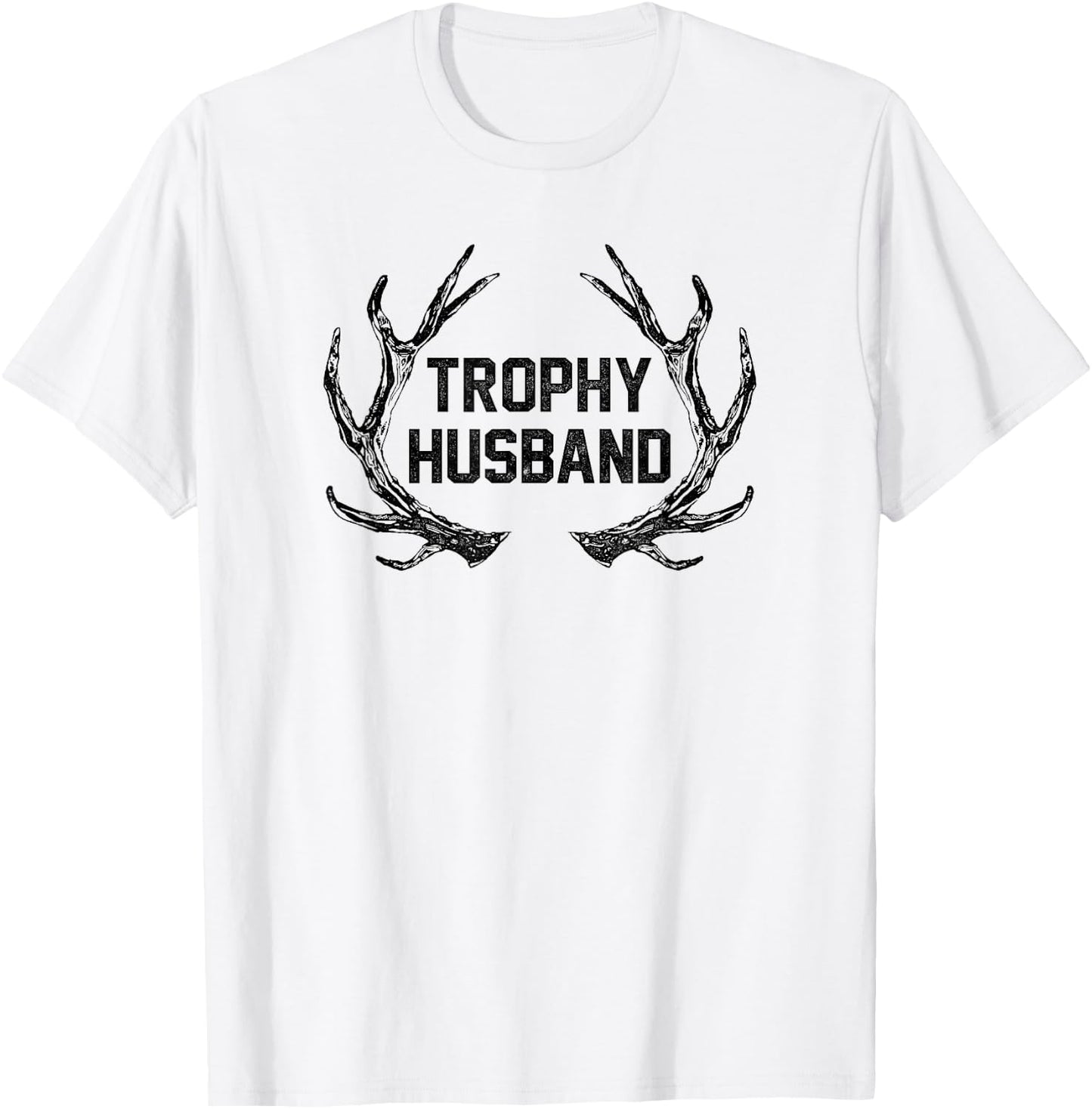 Trendy Trophy Husband Antler Logo T-Shirt - T-Shirt | White