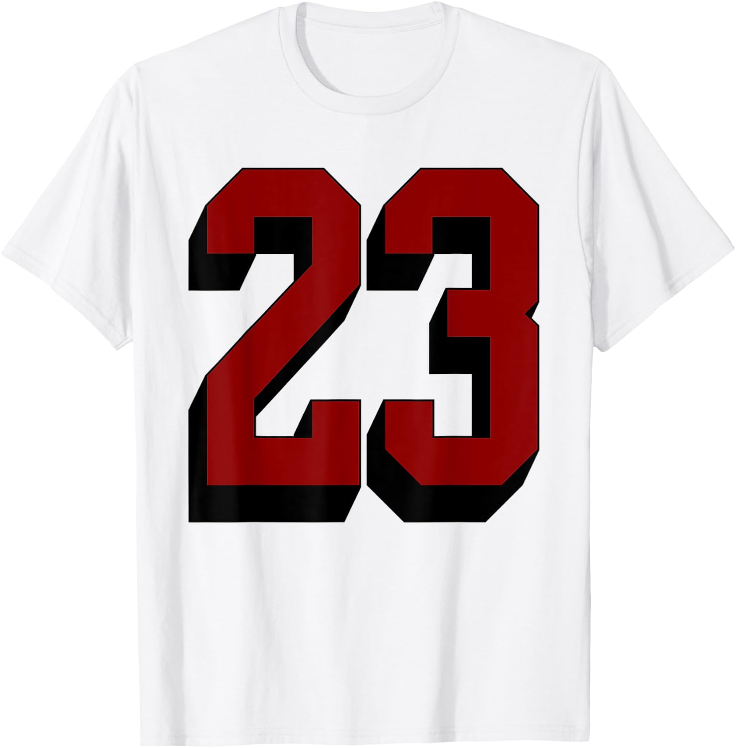 #23 Number 23 Varsity Fan Sports Team White Jersey T-Shirt - T-Shirt | White