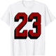 #23 Number 23 Varsity Fan Sports Team White Jersey T-Shirt - T-Shirt | White