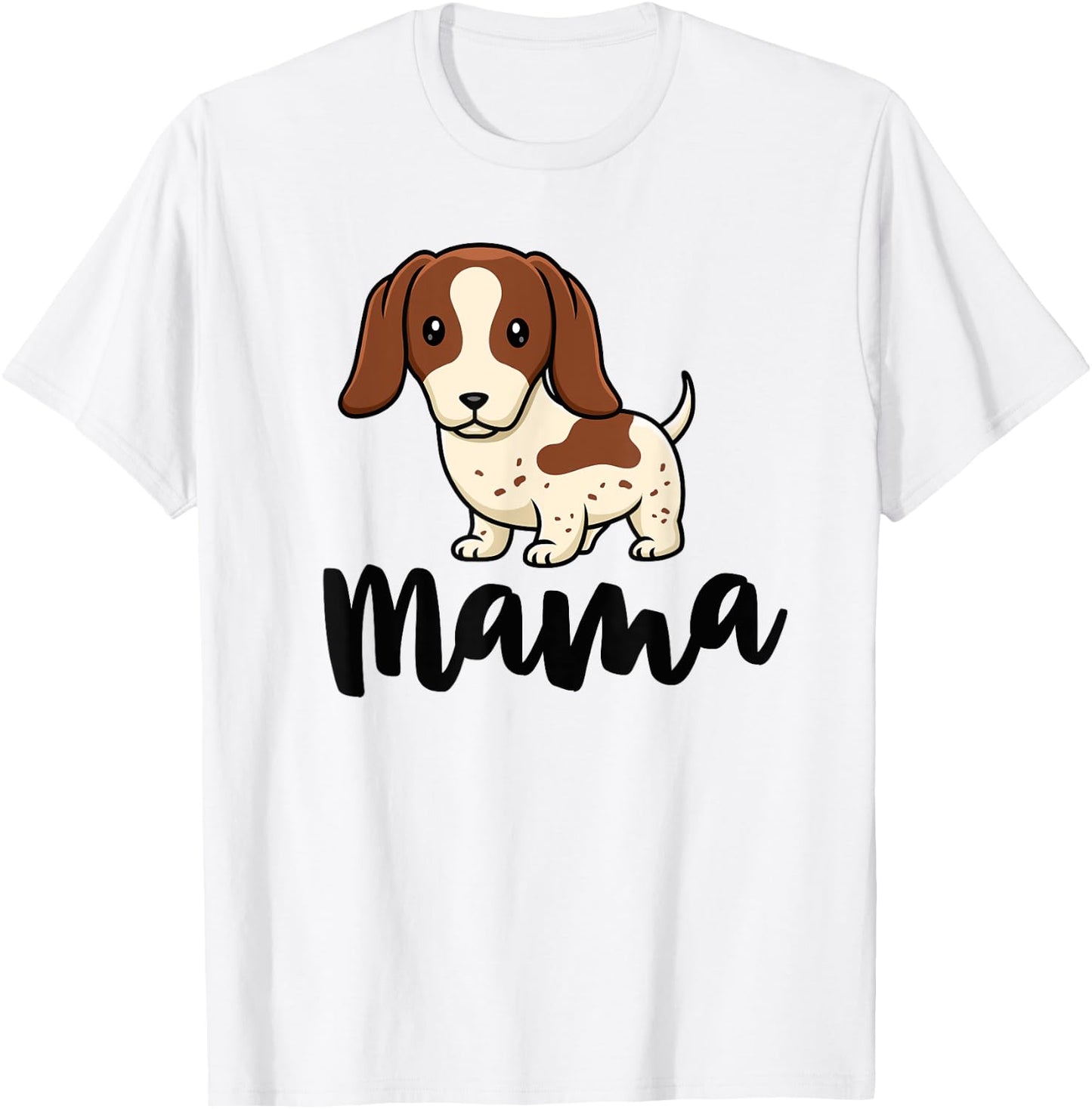 Piebald Dachshund Mama Shirt Doxie Mom Dog Lover Women Girls Kids T-Shirt - T-Shirt | White