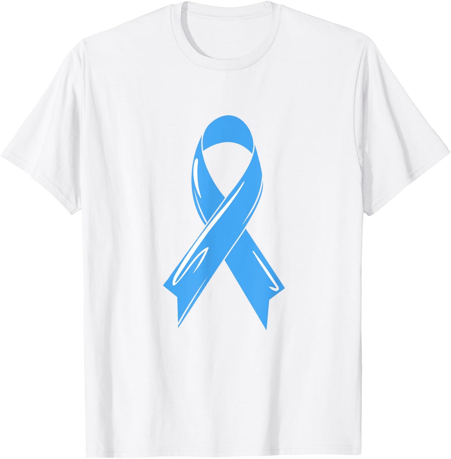 Prostate Cancer Awareness Ribbon Light Blue Fighter Chemo T-Shirt - T-Shirt | White